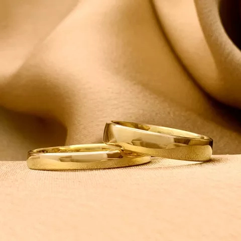 3 en 4 mm trouwringen in 9 karaat goud - set