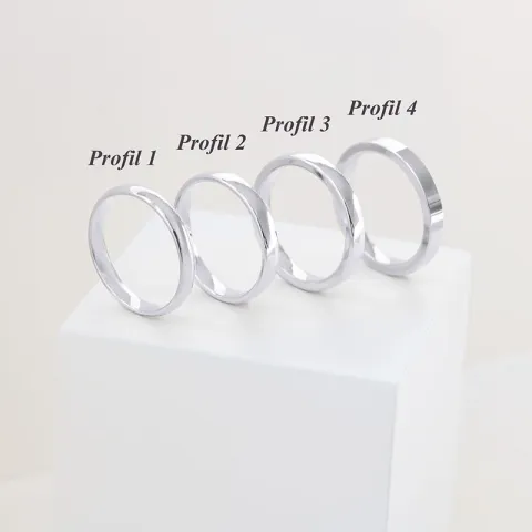 3 mm trouwring in 9 karaat witgoud