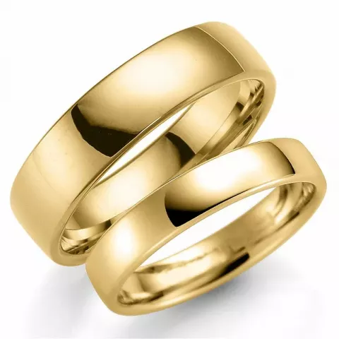 5 en 4 mm trouwringen in 14 karaat goud - set