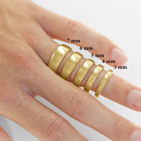 6 en 3 mm trouwringen in 9 karaat goud - set