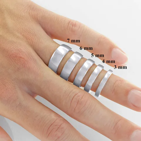 7 mm trouwringen in 9 karaat witgoud 0,03 ct - set
