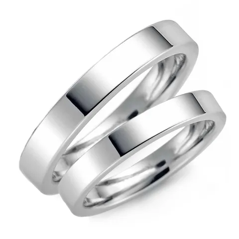 3 mm trouwringen in 9 karaat witgoud - set