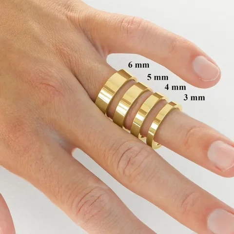 4 mm trouwringen in 14 karaat goud 0,03 ct - set