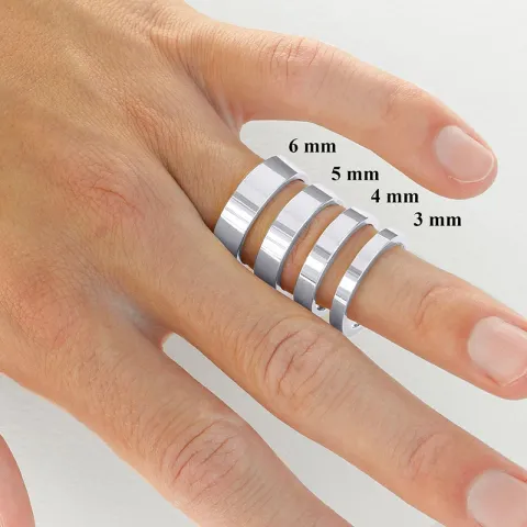 5 mm trouwring in 9 karaat witgoud