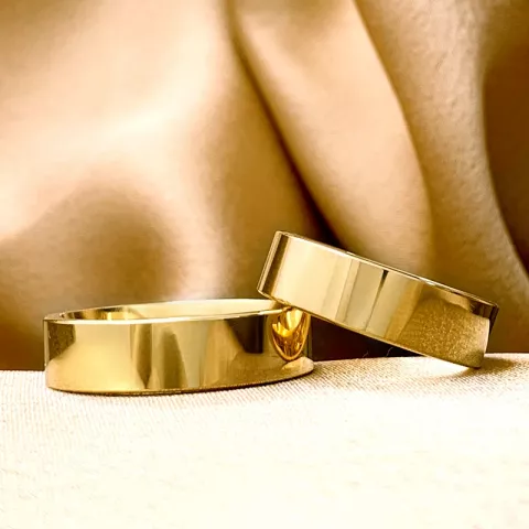 6 mm trouwringen in 9 karaat goud - set