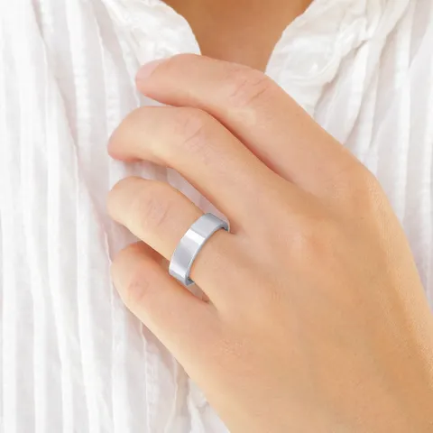 6 mm diamant trouwringen in 9 karaat witgoud - set
