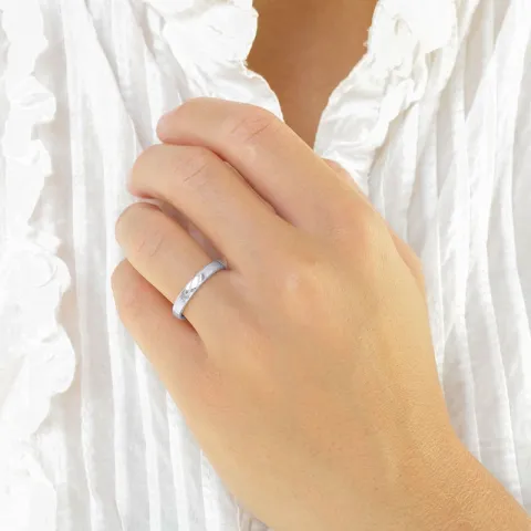 3 mm diamant trouwringen in 14 karaat witgoud - set
