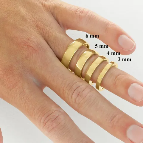 4 mm trouwringen in 14 karaat goud 0,03 ct - set