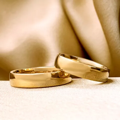 5 mm trouwringen in 9 karaat goud - set