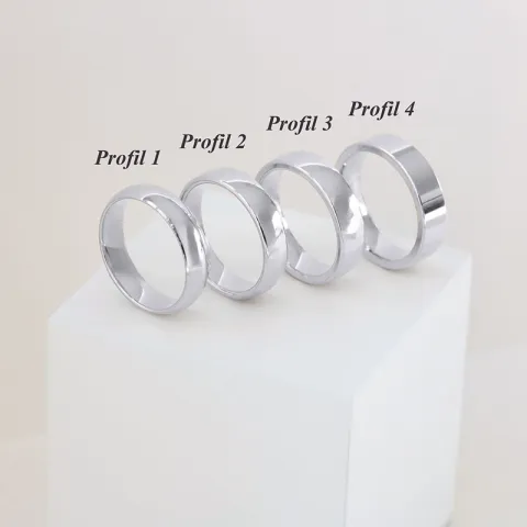 6 en 5 mm diamant trouwringen in 9 karaat witgoud - set
