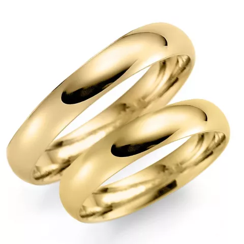3 en 4 mm trouwringen in 14 karaat goud - set