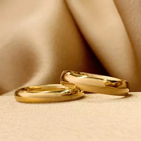 3 en 4 mm trouwringen in 9 karaat goud - set