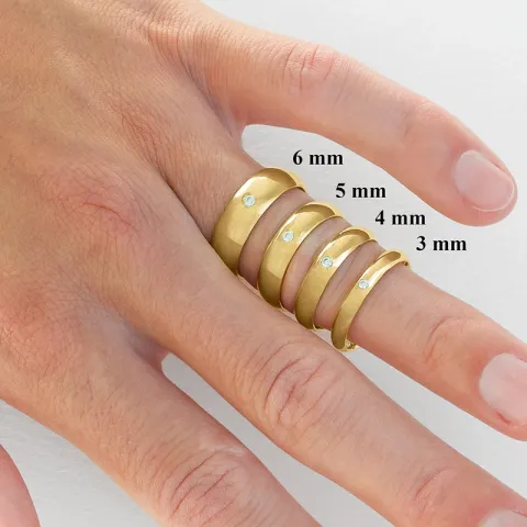 3 mm trouwringen in 9 karaat goud 0,02 ct - set