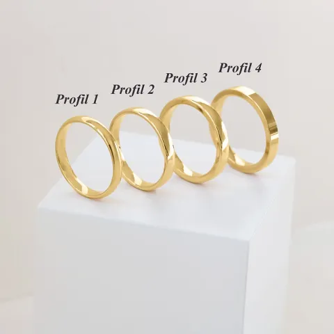 3 mm trouwringen in 9 karaat goud 0,02 ct - set