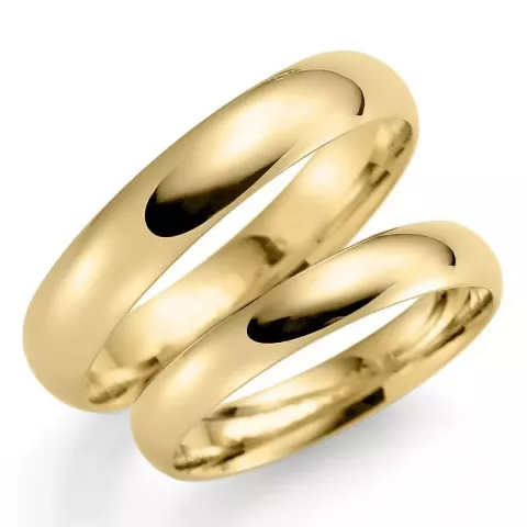 4 en 3 mm trouwringen in 14 karaat goud - set