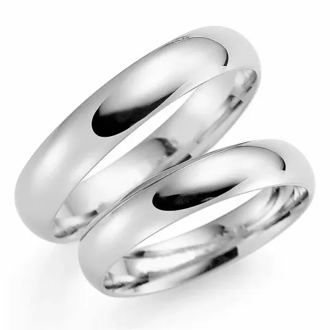 5 mm trouwringen in 9 karaat witgoud - set