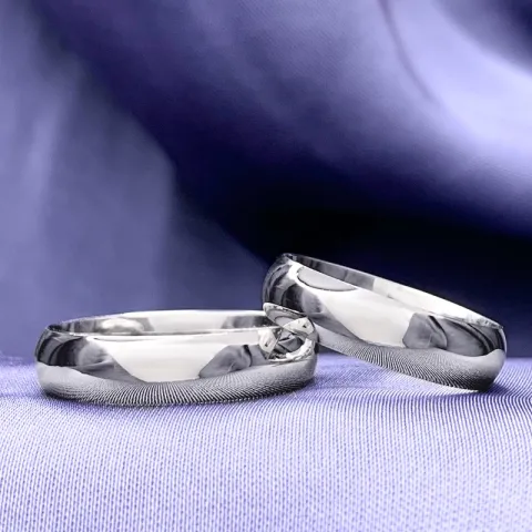 5 mm trouwringen in 9 karaat witgoud - set