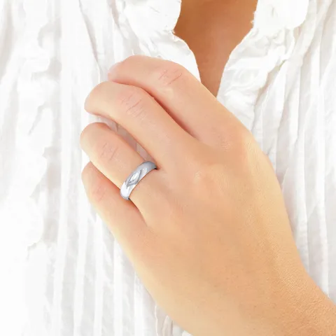 5 mm trouwringen in 9 karaat witgoud - set