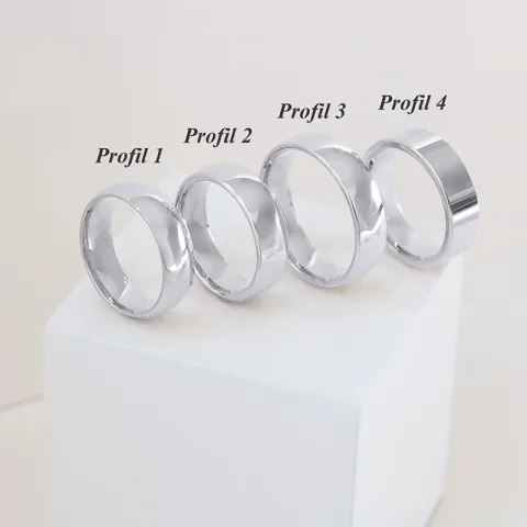 6 en 3 mm trouwringen in 9 karaat witgoud 0,02 ct - set