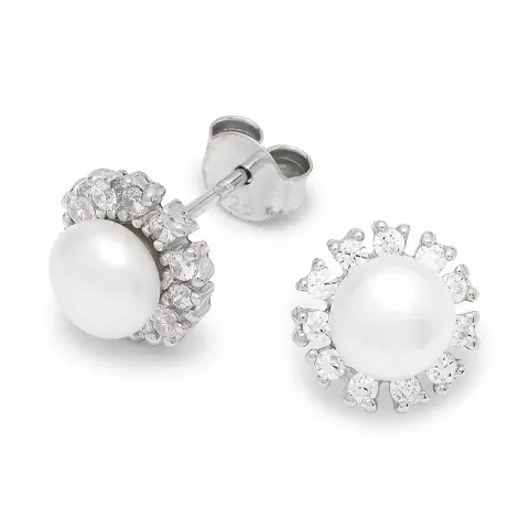 9 mm parel oorbellen in zilver