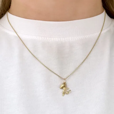 geloof-hoop-liefde ketting in verguld sterlingzilver met hanger in 9 karaat goud - Amoré