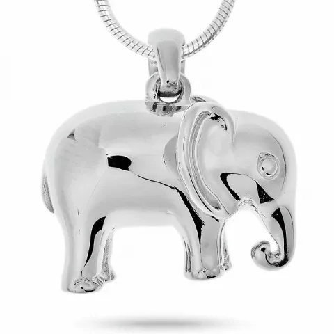 Groot olifant zilver hanger in zilver