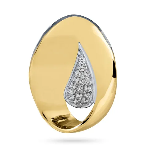 ovaal hanger in zilver en verguld sterlingzilver