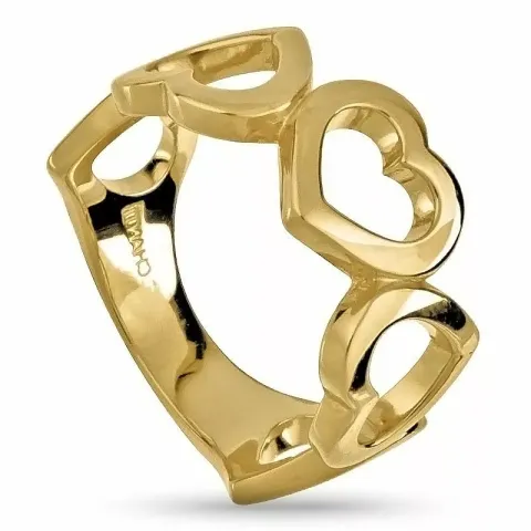 hart vingerring in verguld sterlingzilver