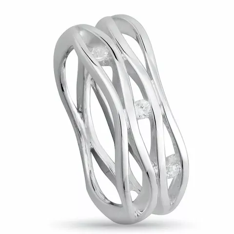 breed zirkoon ring in zilver