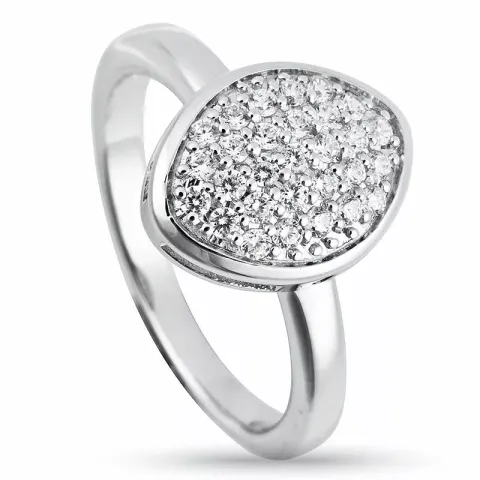 ovale zirkoon zilver ring in zilver