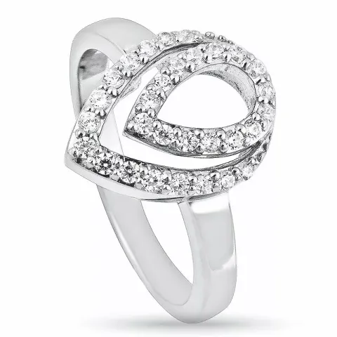 druppel zirkoon ring in zilver