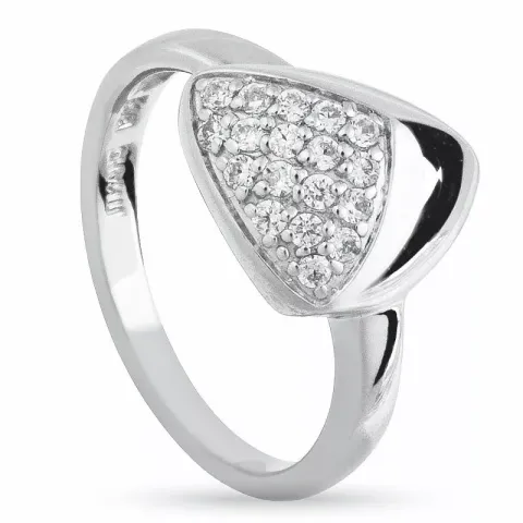 Schattige abstract zirkoon ring in zilver