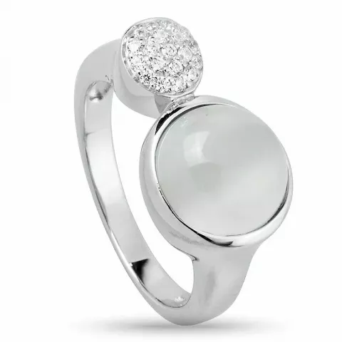 Elegant rond zirkoon ring in zilver