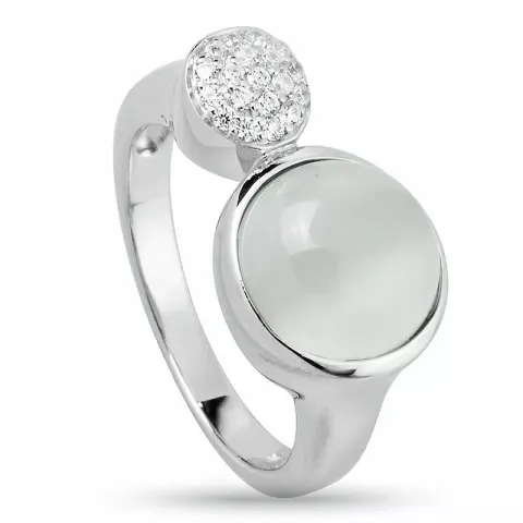 Elegant rond zirkoon ring in zilver