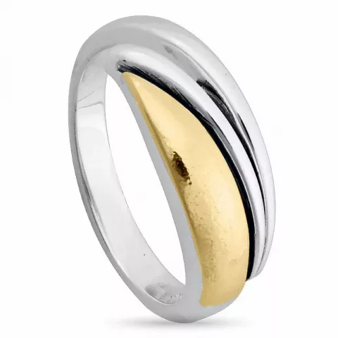 Eenvoudige ring in verguld sterlingzilver met zilver