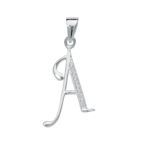 letter a zirkoon hanger in zilver