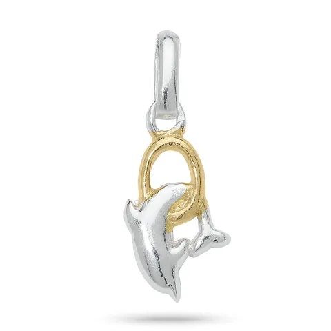 dolfijn hanger in zilver en verguld sterlingzilver