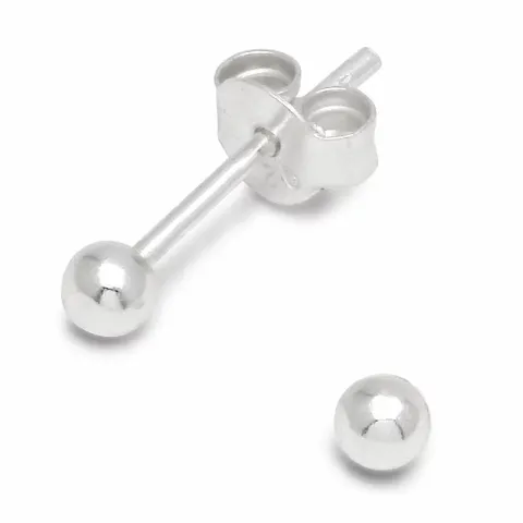 3 mm bolletje oorbellen in zilver