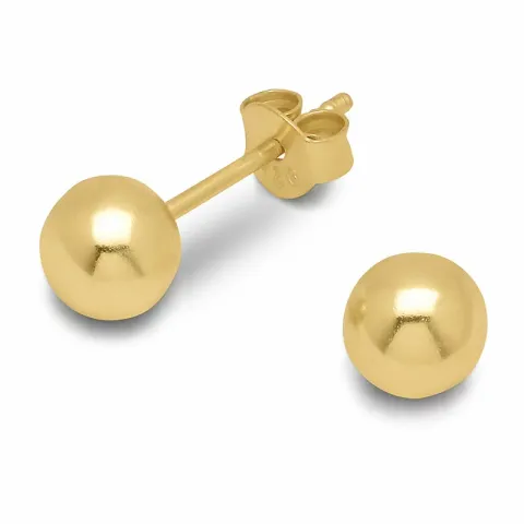 6 mm bolletje oorbellen in verguld zilver