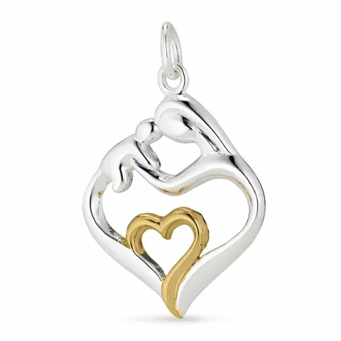 moeder en kind hanger in zilver en verguld sterlingzilver