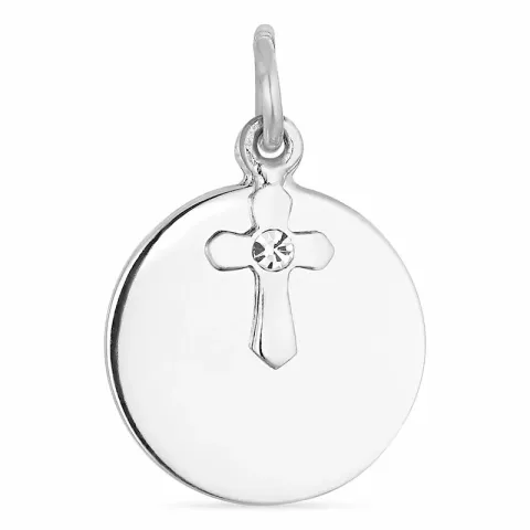 rond kruis hanger in zilver