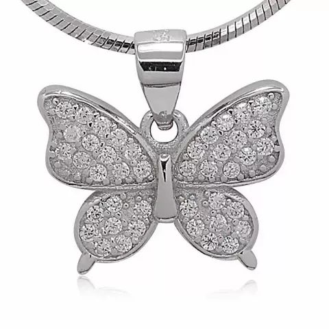 Glanzend vlinder hanger in zilver
