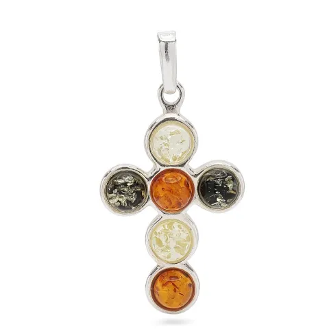 rond kruis hanger in zilver