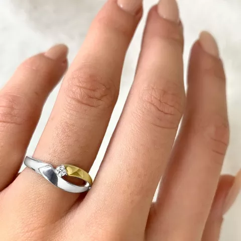 ring in zilver met verguld sterlingzilver