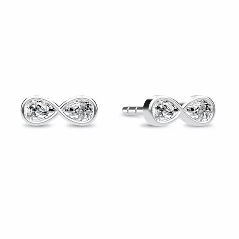 Spinning Endless earring infinity zirkoon oorbellen in zilver witte zirkoon