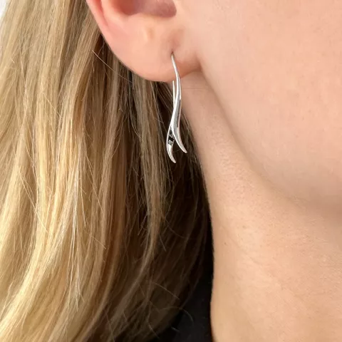 abstract oorbellen in gerodineerd zilver