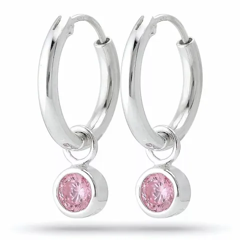 14,5 mm pink creool in zilver