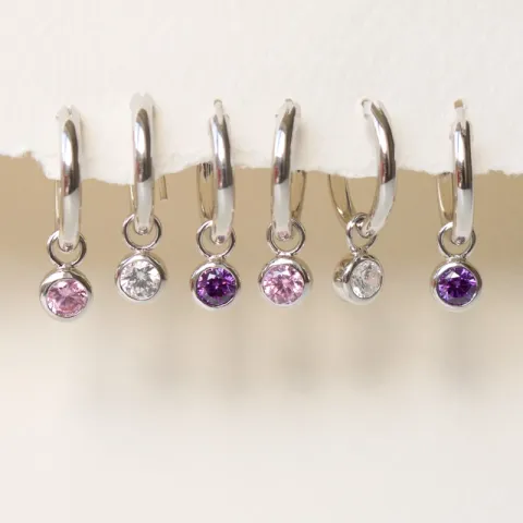 14,5 mm pink creool in zilver