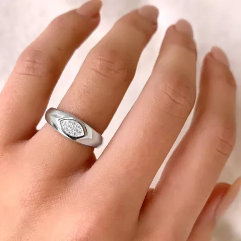 Witte zirkoon vinger ringen in zilver