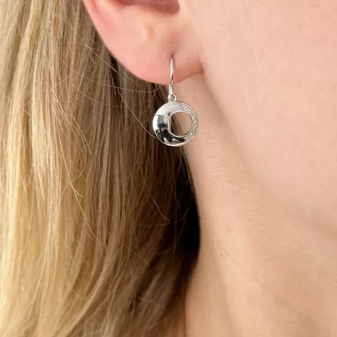 11,5 mm rond oorbellen in gerodineerd zilver